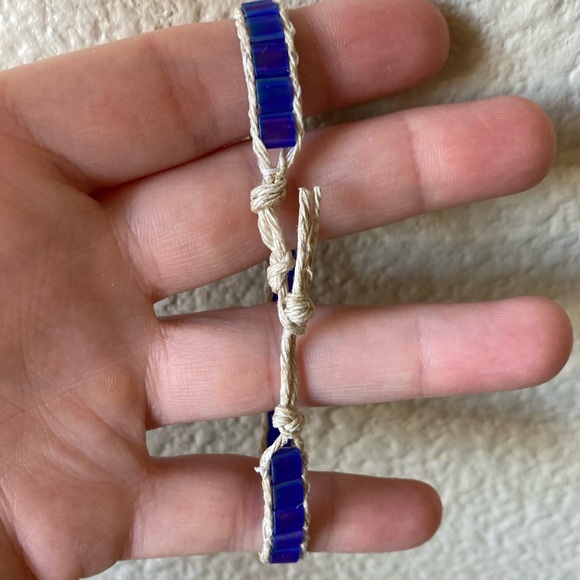 Handcrafted Blue iridescent Tila Beaded Bracelet - Picture 8 of 11